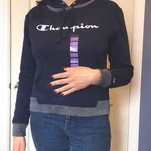 Blue Champion Campus Hoodie, Size Small